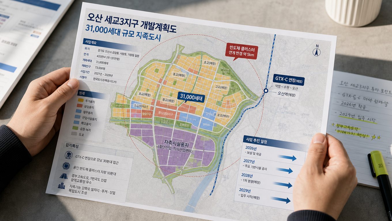 오산세교3지구 개발 규모와 교통·반도체 연계 입지 분석