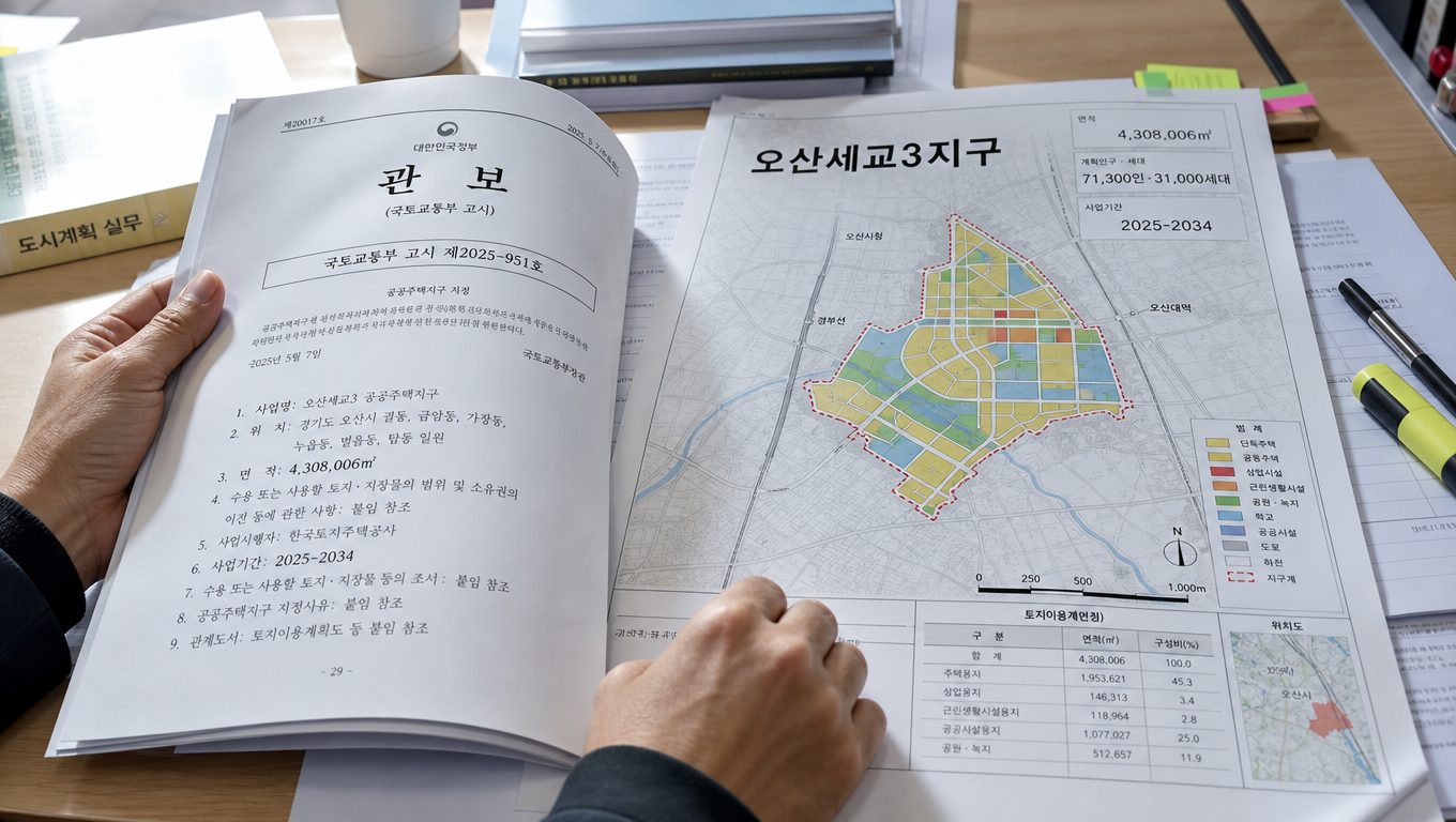 오산세교3지구 지정 정보와 개발 계획 확인 포인트