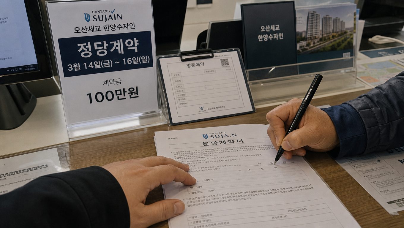 오산세교한양수자인 청약 당첨 후 정당계약 일정과 계약 절차