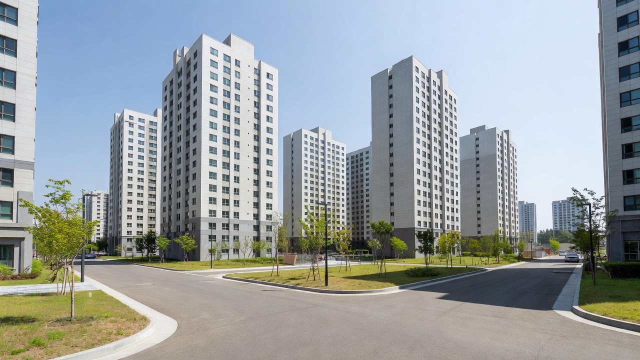 오산세교힐데스하임 입주 전 아파트 단지 전경